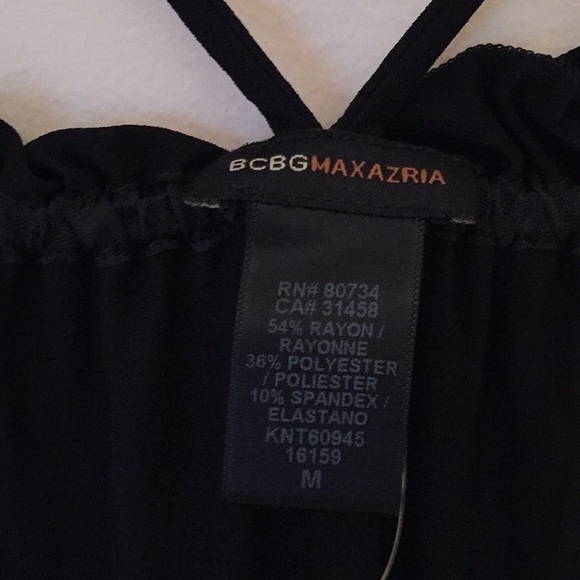 BCBG strappy ruffle bottom black dress - Picture 3 of 7